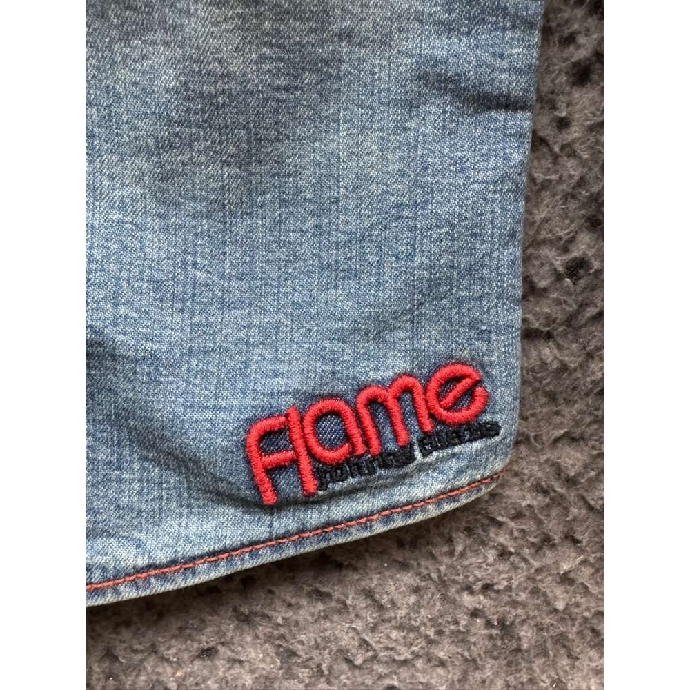 NWD Johnny Blaze Flame Stretch‎ Denim Jacket Light Sandblast Womens Size M - Picture 6 of 16